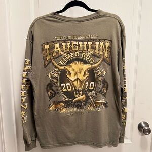 Men’s Laughlin River Run 2010 long sleeve shirt with motorcycle graphics